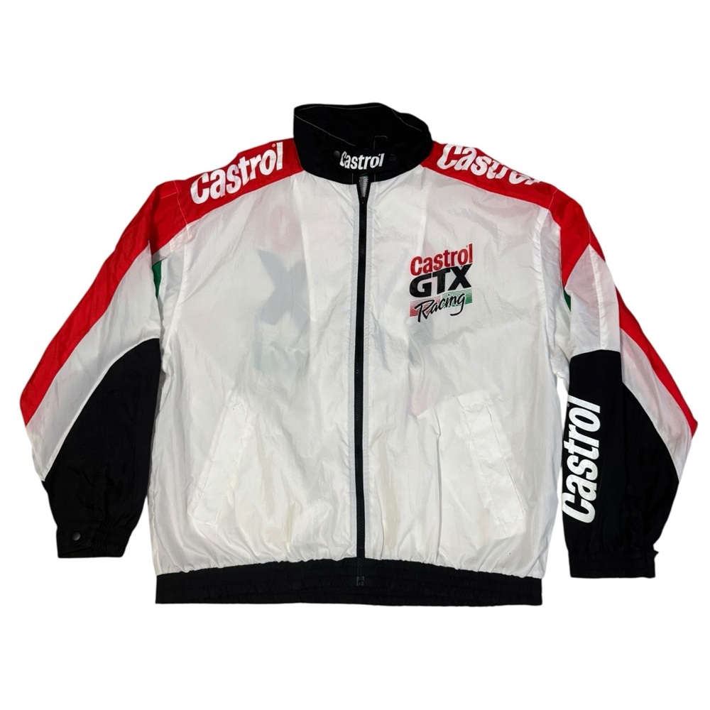 VTG Castrol GTX Racing Nylon Windbreaker Jacket Men’s XL 90s Multicolor